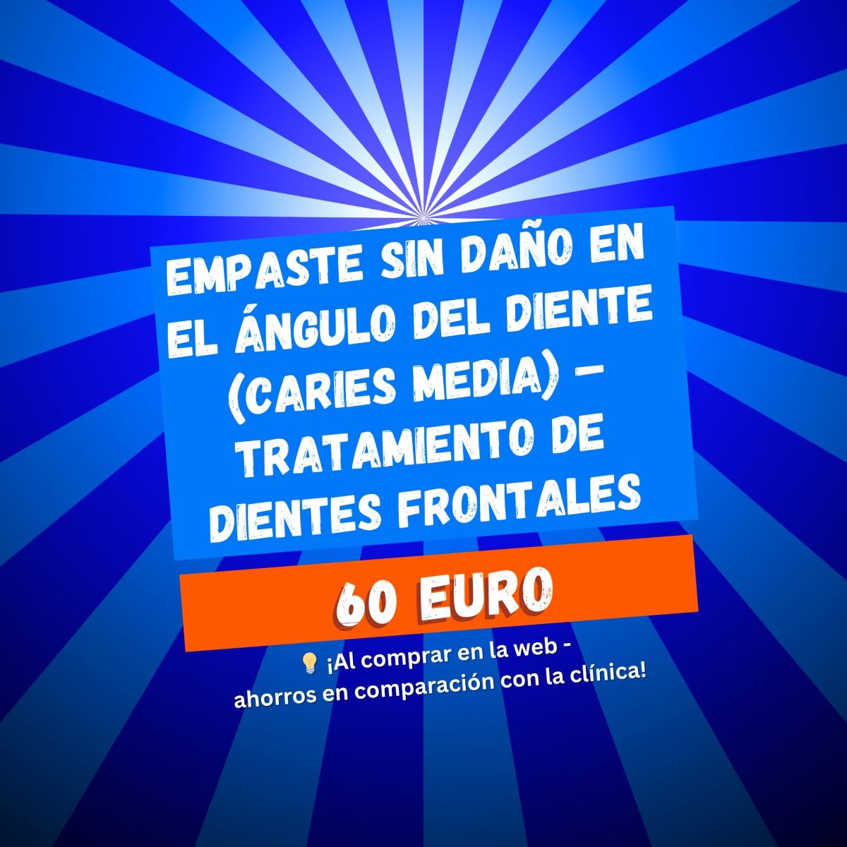 Empaste sin daño en el ángulo del diente (caries media) – Tratamiento de dientes frontales