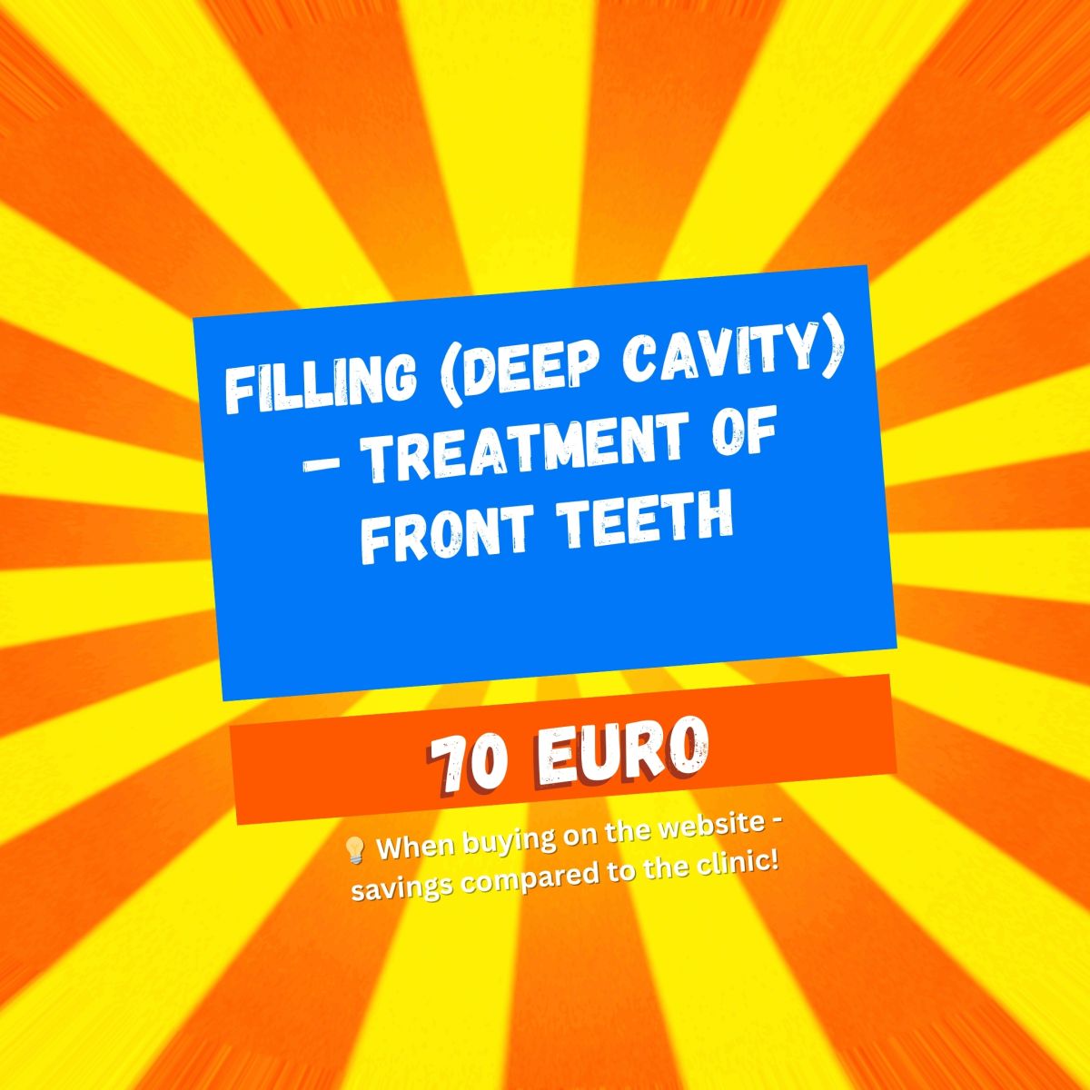 Filling (deep cavity) – Treatment of front teeth